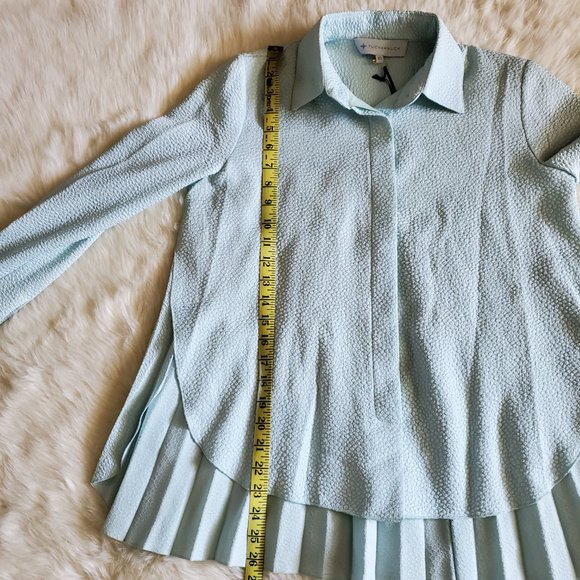 Tuckernuck Pleated Top Adele Sea Glass Blue Size XS NWT - Picture 11 of 12